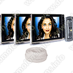 Комплект видеодомофона Eplutus EP-2291 с тремя мониторами 