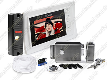 Комплект видеодомофона HDcom W-417NM с электромеханическим замком Anxing Lock-Зенит